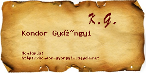 Kondor Gyöngyi névjegykártya
