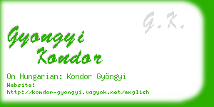 gyongyi kondor business card