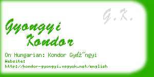 gyongyi kondor business card